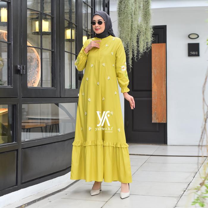 MUSLIFIX- Yahwo Hijab By Shidqi-Gamis Lebaran Terbaru Terlaris-Gamis Bordir-Bahan