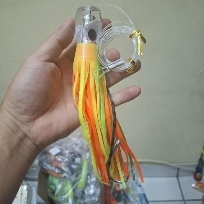 Aquasite Umpan Trolling Tuna 100 Gram 22 Cm Resin Silikon Dengan Leader Dan Big Hook Target Tenggiri