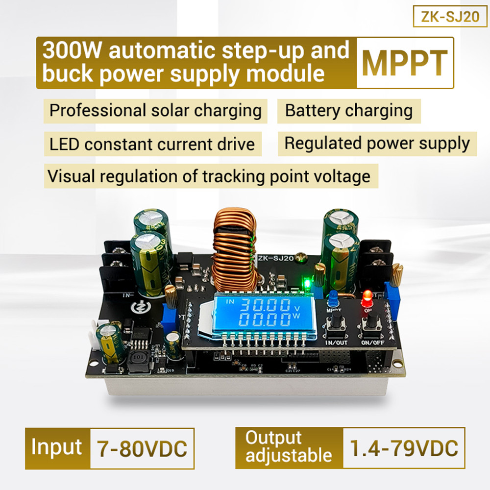 Dc Dc Automatic Boost/Buck Converter Cc Cv Power Supply Ule Dc7-80V To 1.4-79V 20A 300W High Power