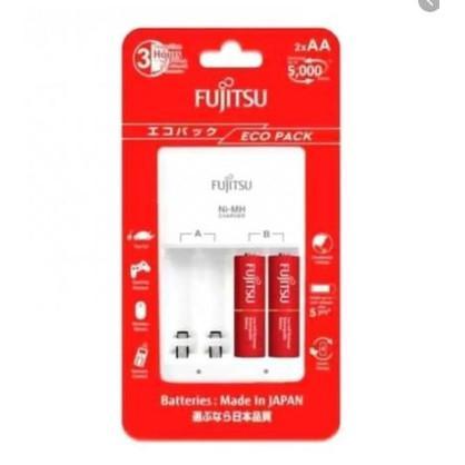 Fujitsu Charger Baterai Aa Aaa Original Japan Dengan Bonus Baterai Aa 950Mah Quick Charger &
