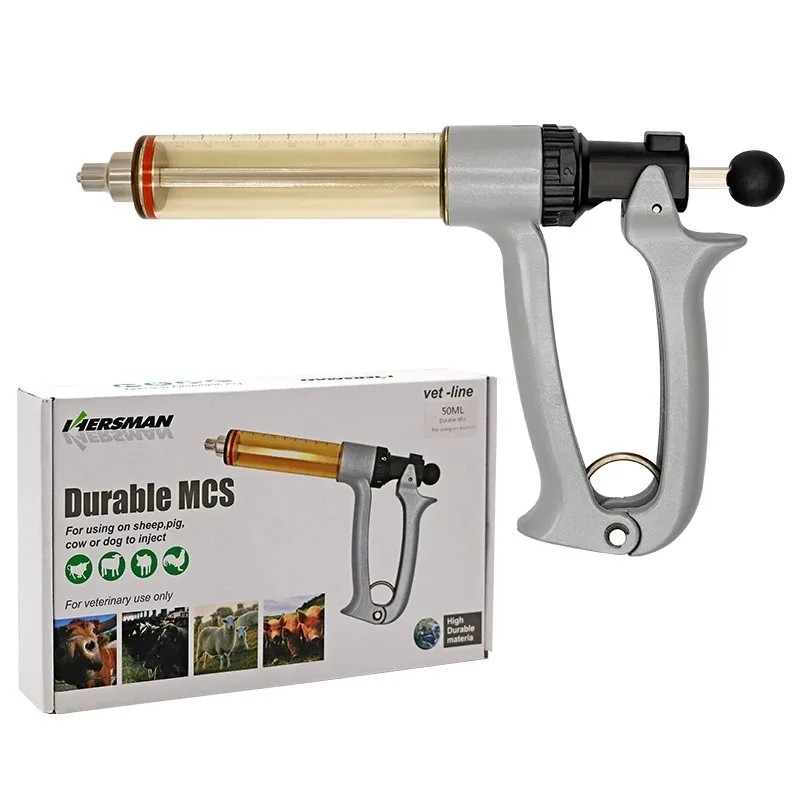 25/50ml Semi-Automatic Veterinary Continuous Syringe Animal Injection Adjustable Vaccine Syringe for