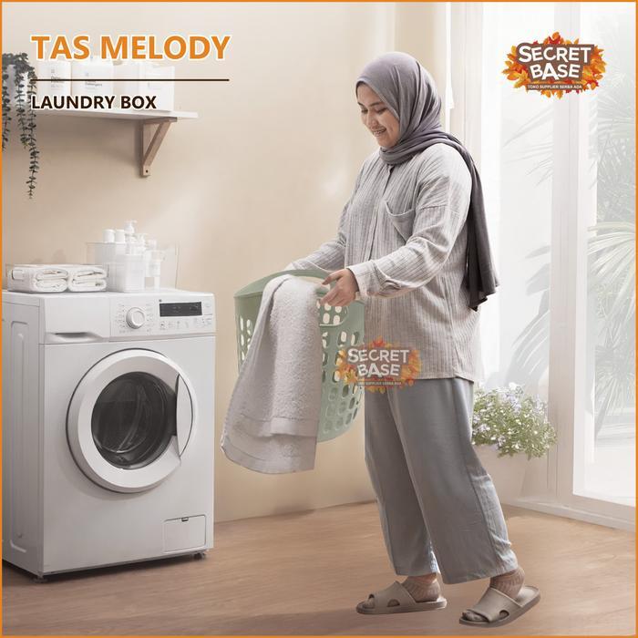 Tas Melody - Keranjang Plastik Besar / Box / Keranjang Serbaguna Belanja Minimarket Laundry