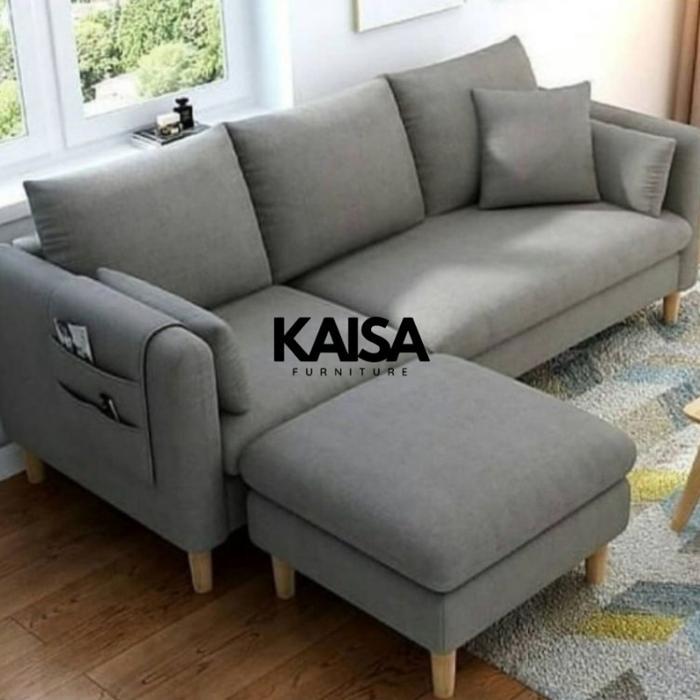 sofa keren modern surabaya Minimalis 3 seat + 1 puff - Kaisa Furniture