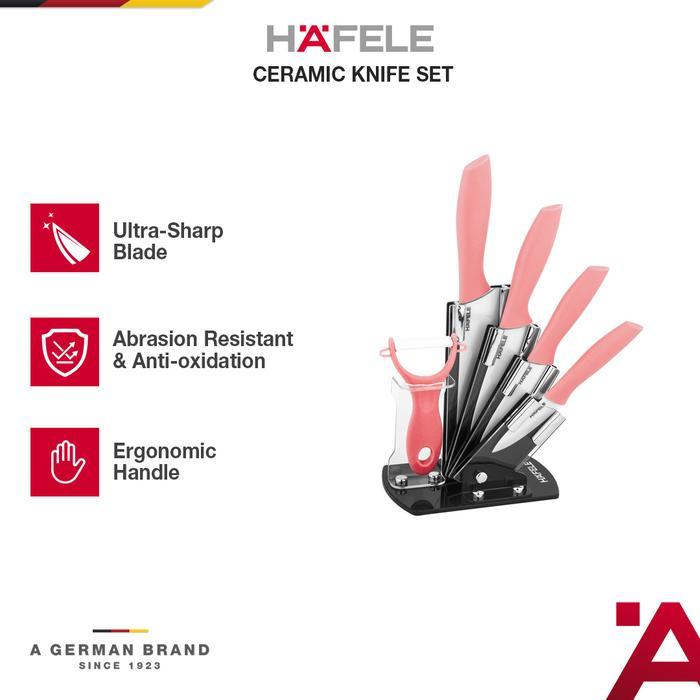 Hafele Pisau Set Dapur Pink Series Kitchenware - Ceramics Knife Set Flamengo Pink