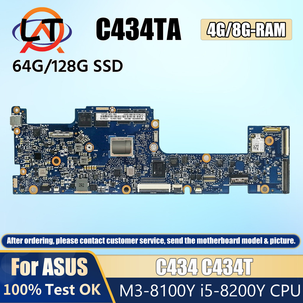 C434Ta M3-8100Y Cpu 4Gb Ram 64G Ssd Mainboard For Asus Chromebook Flip C434Ta C434 C434T Laptop
