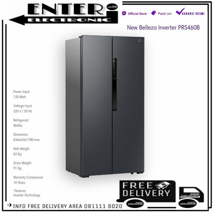 POLYTRON PRS460B - LEMARI ES SIDE BY SIDE INVERTER 450L PRS 460 460B