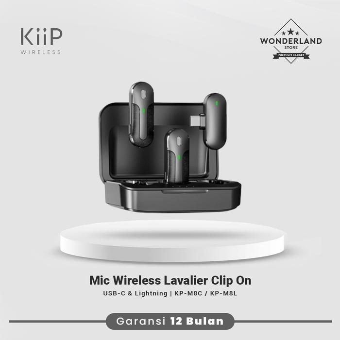 MURAH KIIP M8 Microphone Wireless Mic Clip On Dual Mic USB-C Lightning M8C M8L Lavalier