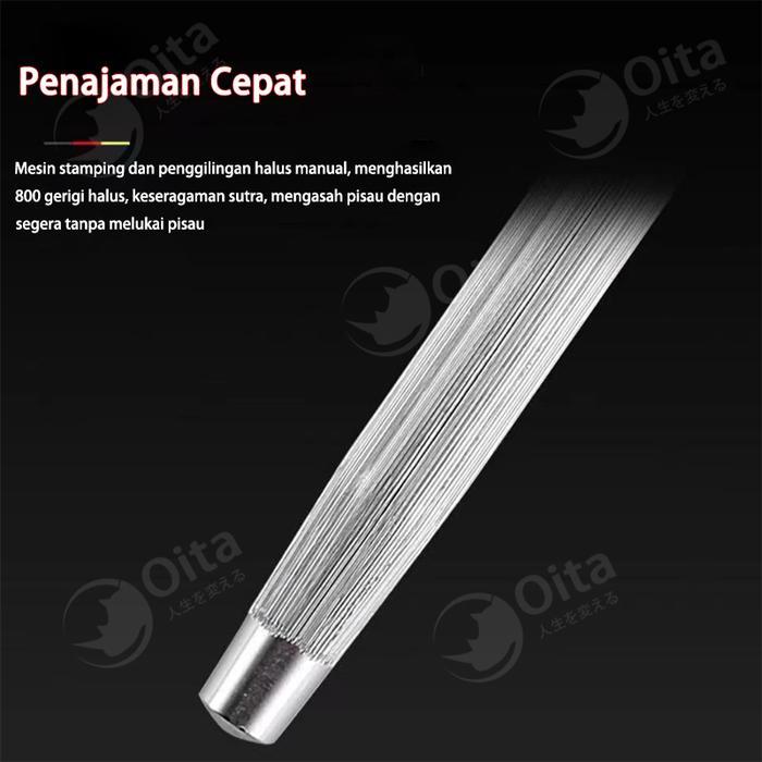 sly0- Alat Pengasah Asah Pisau Tongkat - Pengasah Pisau Daging Asahan Pisau Stik Stainless