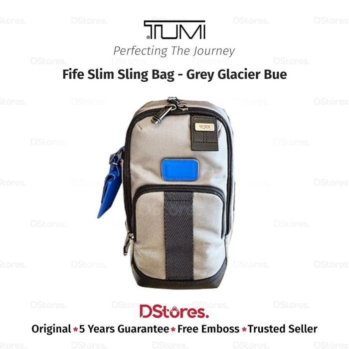 Tumi Tas Selempang Fife Slim Sling Bag - Grey Glacier Bue