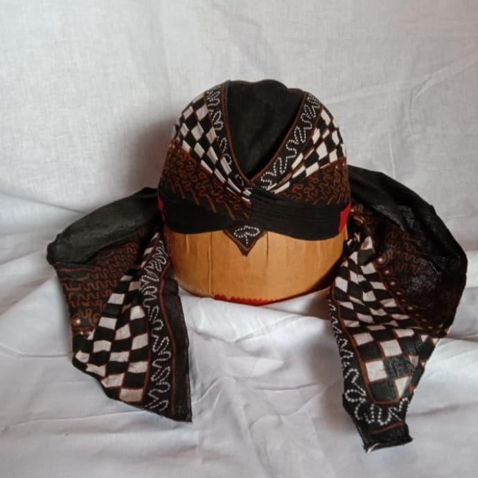 TERLARIS Blangkon Jogja Lipat Sliwir Warna Hitam Batik Kotak READY STOCK