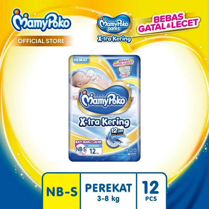 MamyPoko Perekat X-tra Kering - NB-S 12 - Popok Perekat Newborn Bayi Baru Lahir