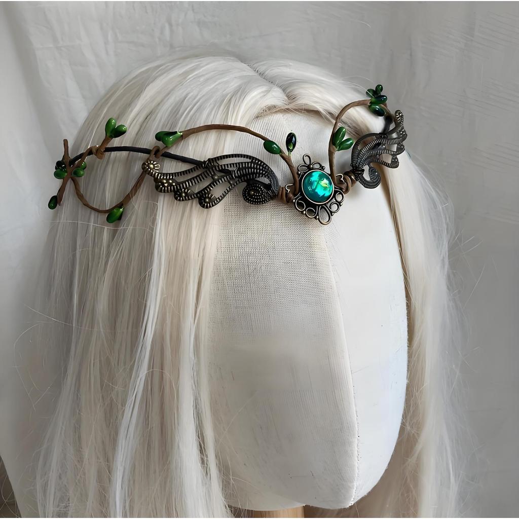 Een Crown Elf Tiara Vine Headpiece Fairy Witch Diadema Crown Gothic Headband Woodland Dress Bridal