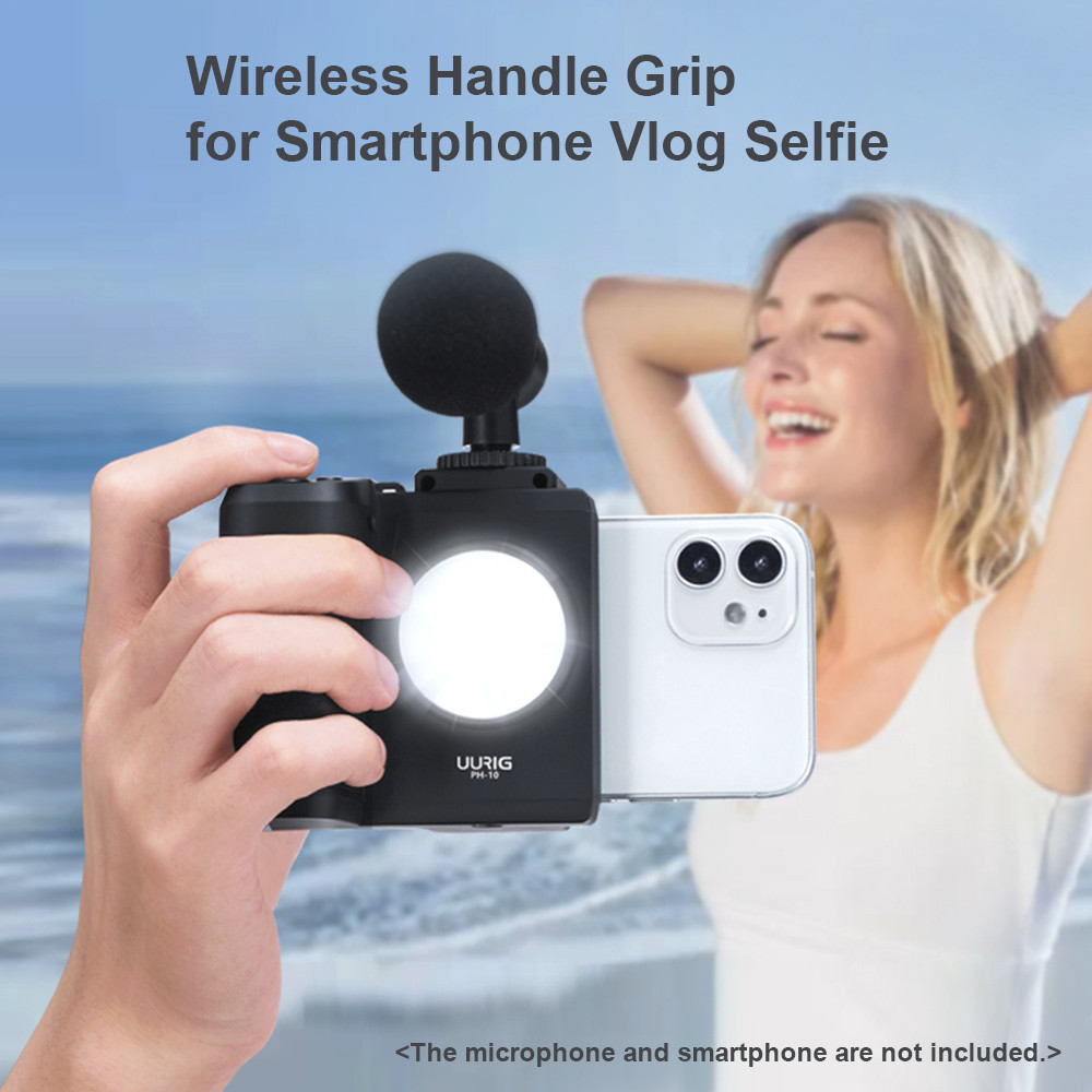 Uurig Ph-10 Wireless Handle Grip Phone Holder Stabilizer For Smartphone Vlog Selfie With Remote