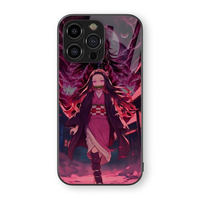 Casing HP Glass Case NEZUKO Demon Slayer Aesthetic Untuk Android Oppo/Samsung/Vivo/Realme/Xiaomi