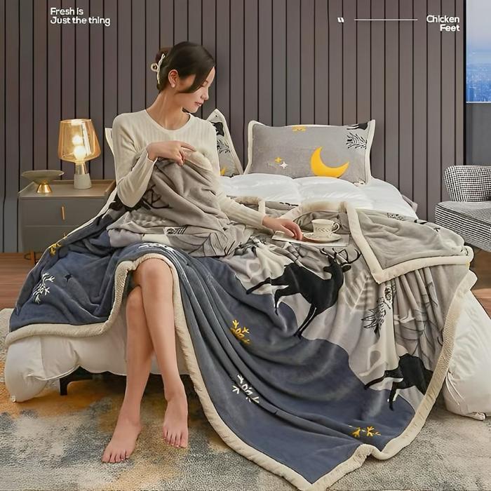 Selimut Bulu Halus Motif Kotak 150X200 Impor Terlaris Termurah