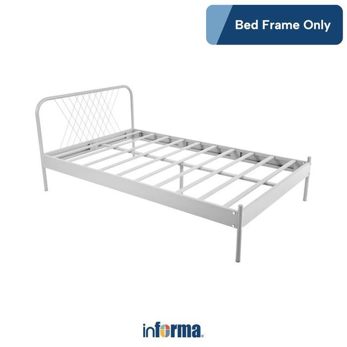 Informa 100X200 cm Lyon Tempat Tidur Anak Metal - Putih Ranjang Besi Rangka Anak