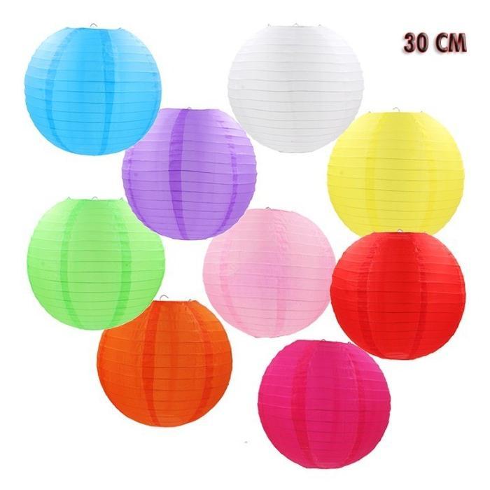 [1 Pcs] Lampion Kertas Polos / Lampion Bulat Kertas Warna Warni / Lampion Pesta / Lampion Dekorasi