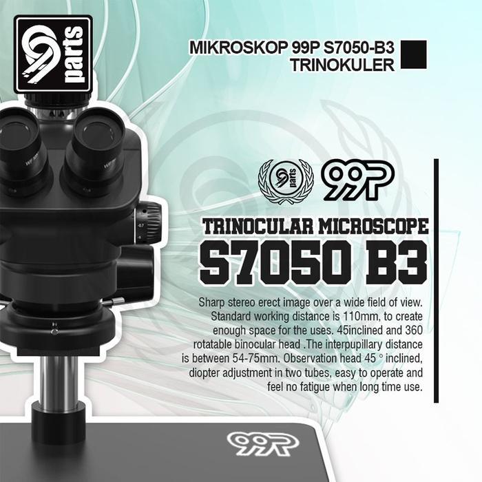 MIKROSKOP TRINOKULER 99P S7050 B3 + LENSA CTV PLUS LAMPU MIKROSKOP ORIGINAL HIGH QUALITY