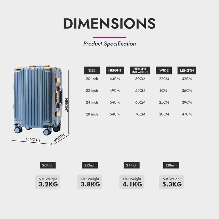 Roaming Koper Size Kabin & Bagasi Koper Wanita Koper Pria Suitcase Luggage T098