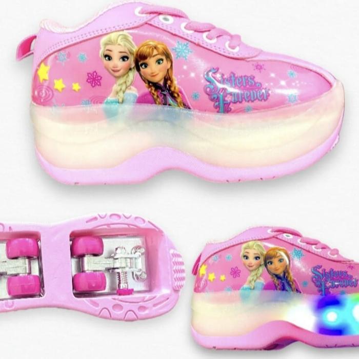 Sepatu Roda 4 Anak / Sepatu Roda Led Karakter / Roller Shoes Roda 4