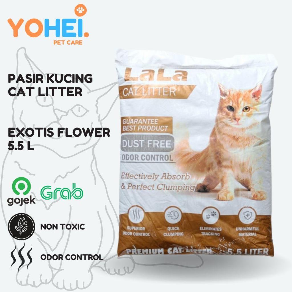 LALA Pasir Kucing Cat Litter Wangi Exotis Flower 5.5 Liter