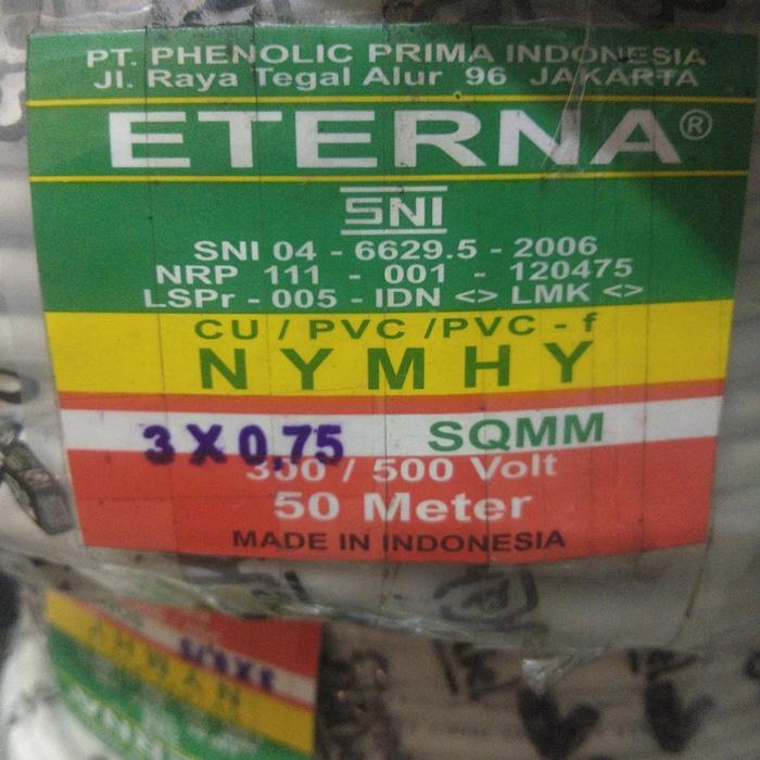 Kabel Eterna Nymhy 3X0,75 @50M 3X0.75 Putih Serabut
