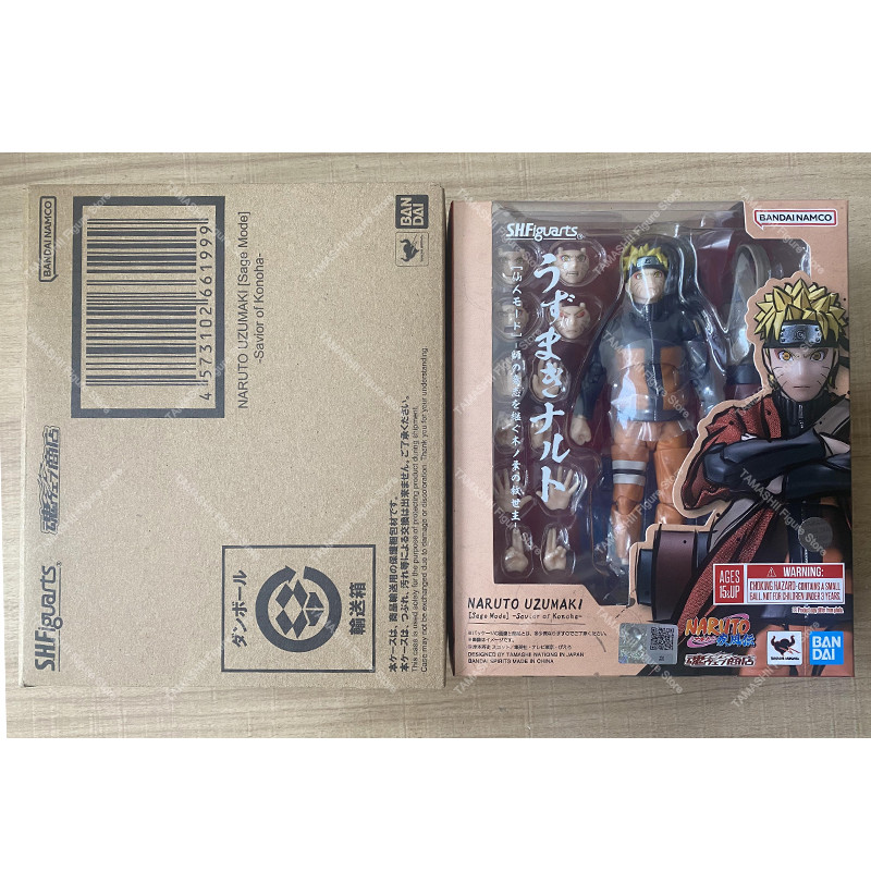 Original Bandai Naruto Figure S.H.Figuarts SHF Uzumaki Naruto Sage Model Action Model Toys Gift