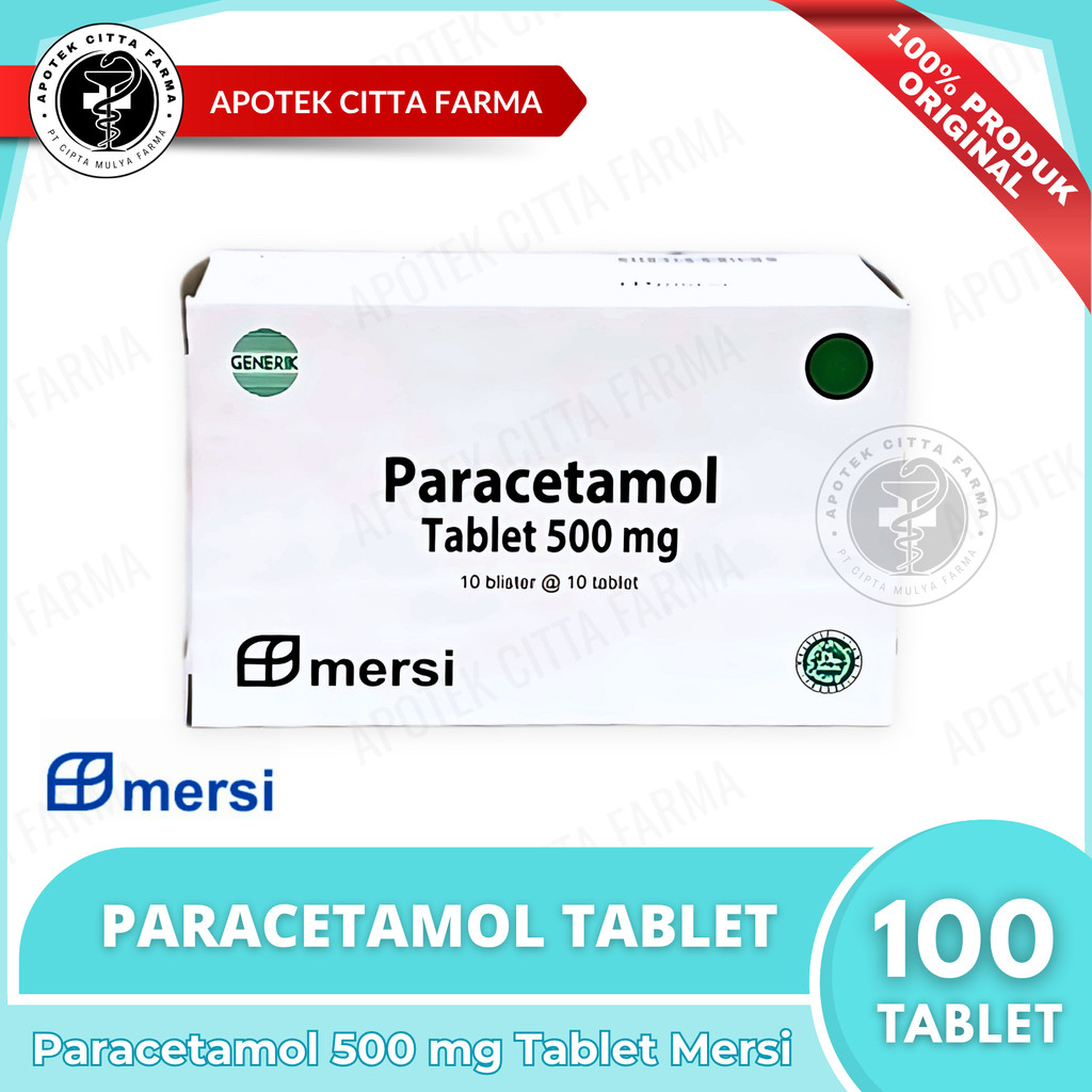 Paracetamol 500Mg Mersi 1 Box - Pereda Nyeri Dan Penurun Demam