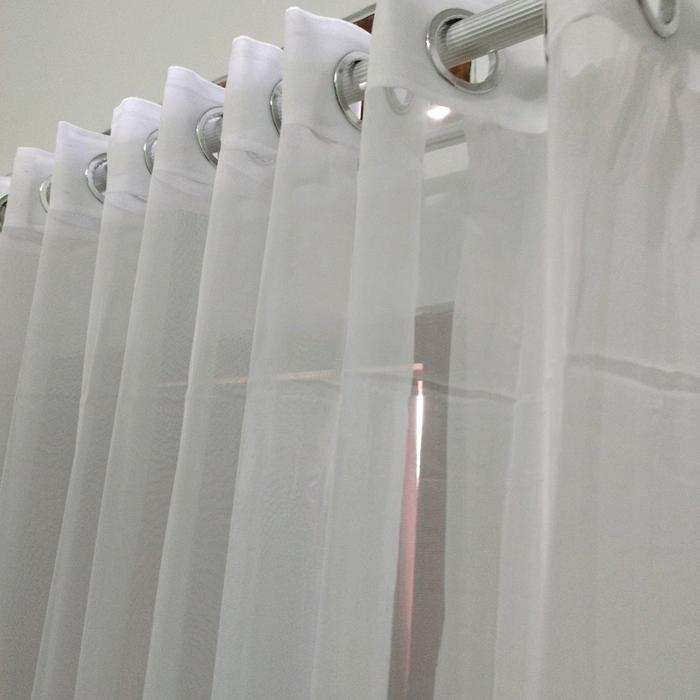 n2hm- Vitrase Putih Polos Ukuran L200Xt300 Model Ring Smokring Vitrase Flisket Silver Gorden