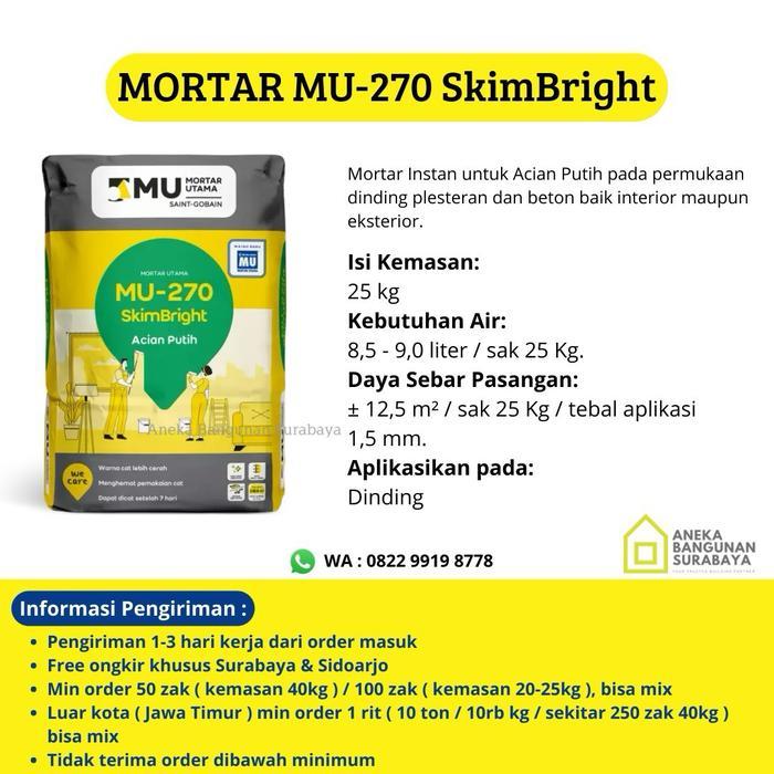 MU 270 Mortar Utama MU270 skimbright acian putih