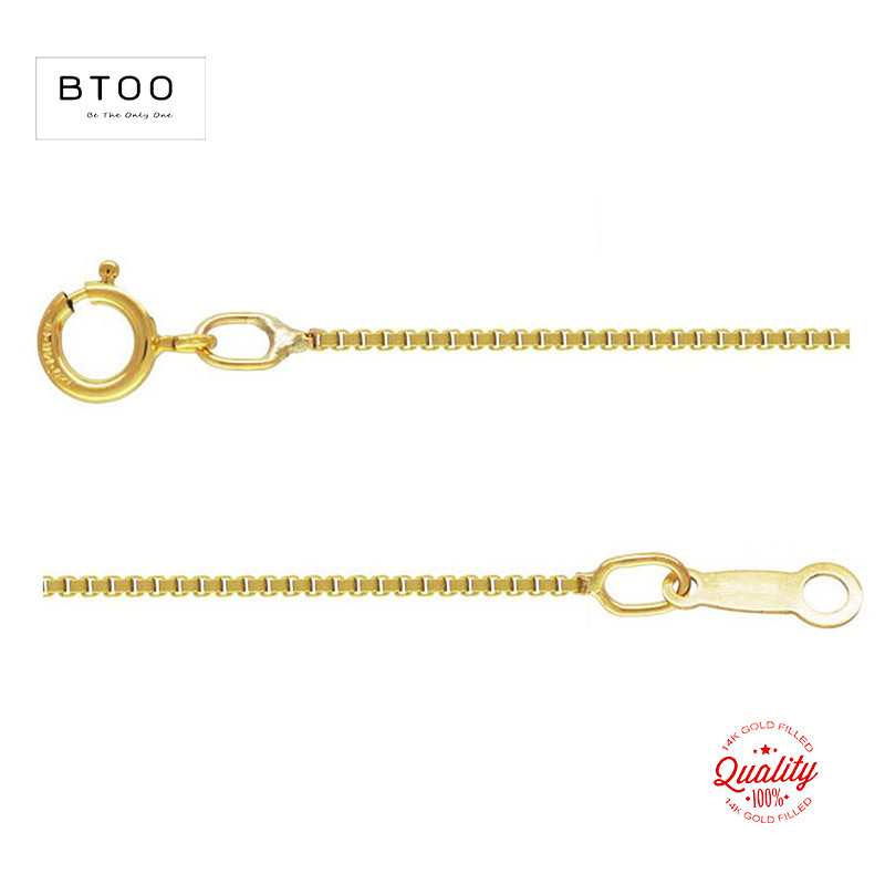 Real 14K Gold Filled Box Chain Necklace 0.85MM Chain Necklace Gold jewelry Minimalist Gold Filled