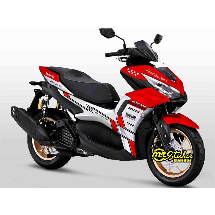 Decal Sticker Yamaha Aerox 2021 Connected Full Body Simpel Merah Putih