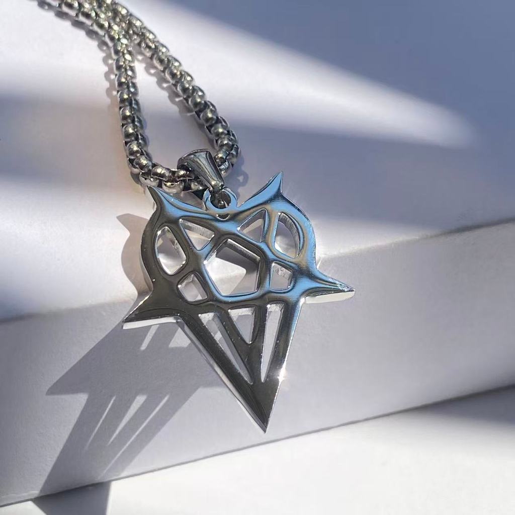 High-Quality Stainless Steel Destroy Lonely Music Element Necklace Trend Mens Hip-Hop Jewelry