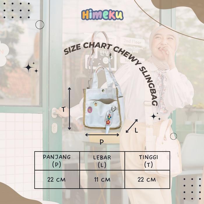 Himeku CHEWY Slingbag Cute - Tas Selempang Kanvas