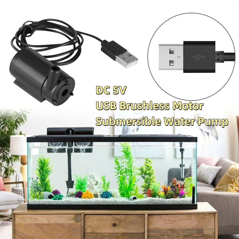 Silent 5V Submersible Pump Usb Cable Dc Low Voltage Motor Pump Portable Hydroponics Fish Tank