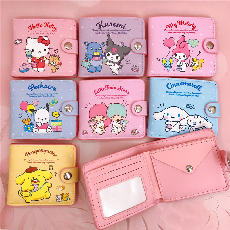 New Pu Casual 2 Folding Money Bag Kt Pc Dog Kurumi Coin Wallet Wallet Card Case Leather Clip With