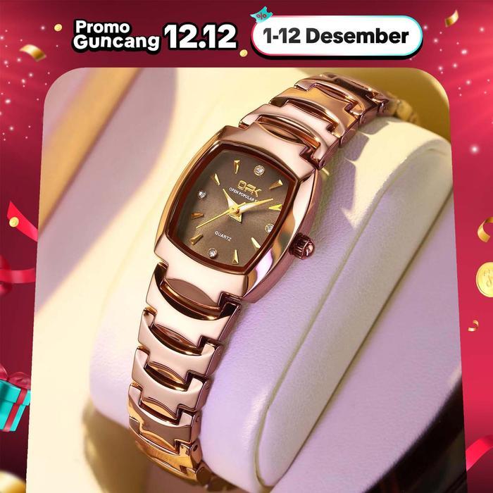 OPK JAM TANGAN WANITA ORIGINAL ANTI AIR LUMINOUS ANALOG STAINLESS STEEL TERBARU 2025 WOMEN WATCH