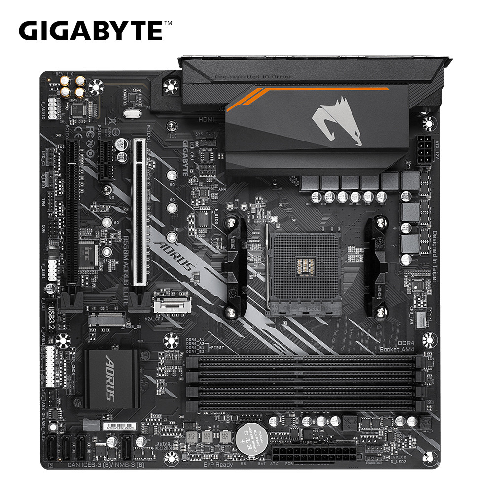 - Gigabyte B550M Aorus Elite Motherboard+Amd Ryzen 7 5700X R7 5700X