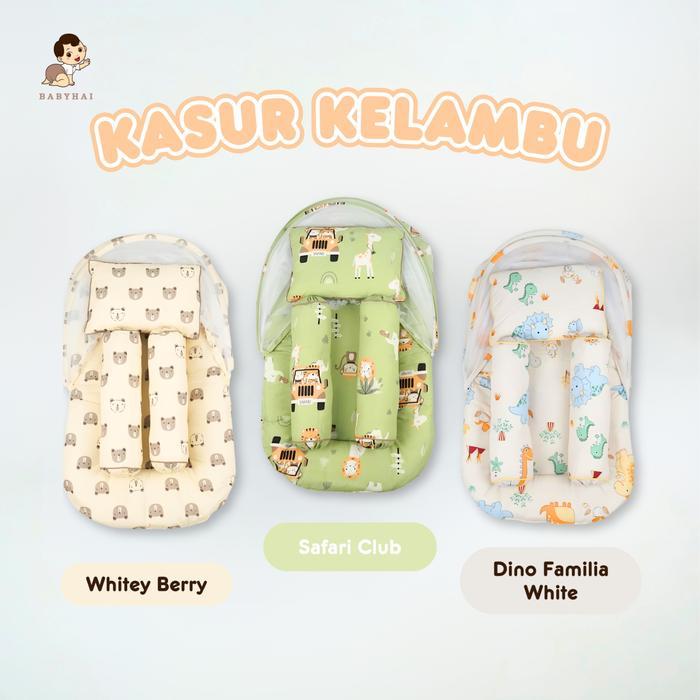 Baby Hai Kasur Bayi Kelambu Anti Nyamuk Dengan Bantal Dan Guling Empuk Tidur
