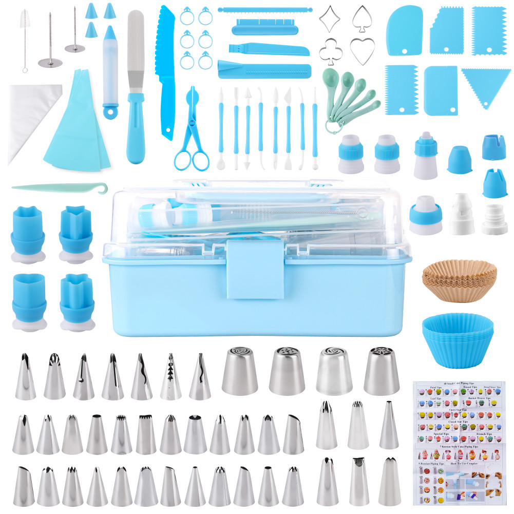 208Pcs Cake Decorating Baking Supplies Tool Set-Complete Cake Decorating Kit With Piping Tips, Tools