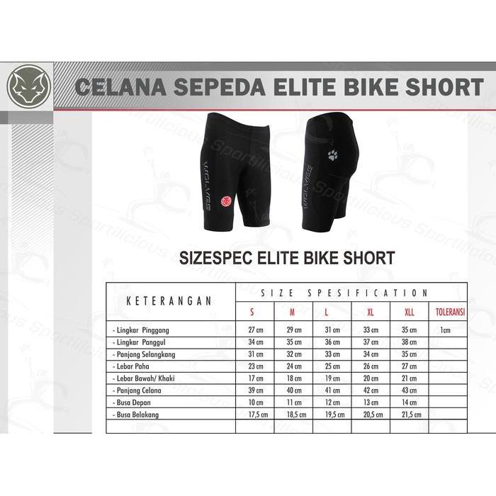 Celana Sepeda Elite Bike Short Dick Wolves Pendek