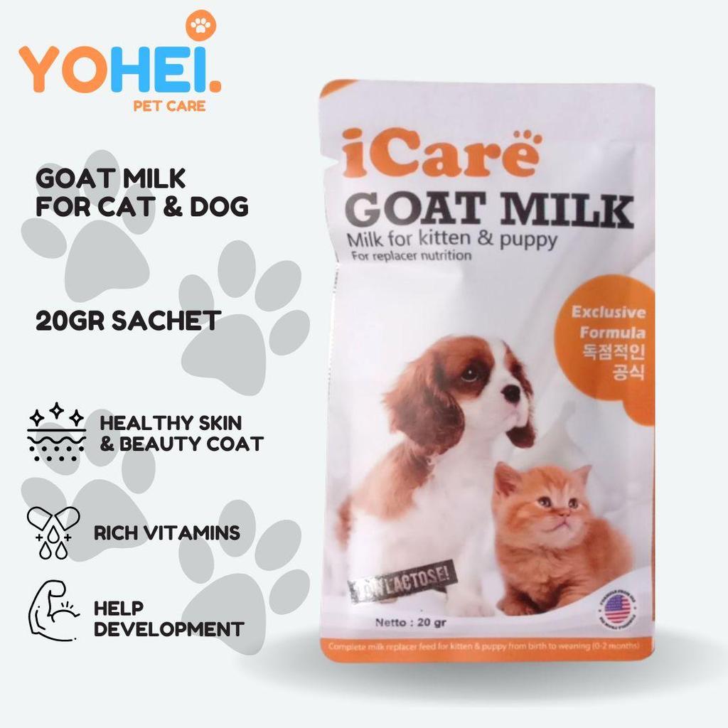 ICARE Goat Milk Susu Kambing untuk Kucing dan Anjing Sachet 20gr