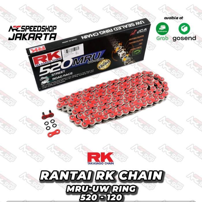 Rantai RK Takasago Chain 520 - 120 U UW-RING - RED ZX25R ZX4 R RR ZX6R Ninja 250 Ninja 250R Z250 R25