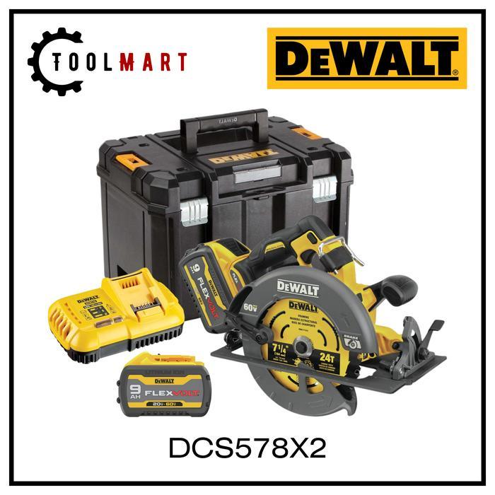 Cordless Circular Saw / Mesin Gergaji Kayu Baterai Brushless 184mm 7 inch Flexvolt Dewalt DCS578X2 D