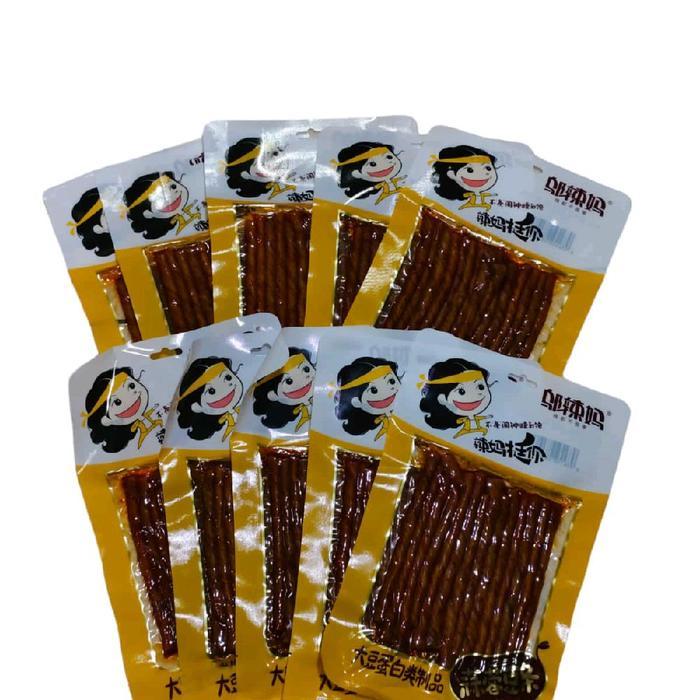 no4b7- Paket 10 Pcs Makanan Ringan Snack Pedas Latiau Tendon Bahan Kulit Tofu