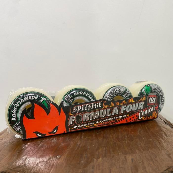 SPITFIRE WHEELS - F4 101 CONICAL GREEN PRINT