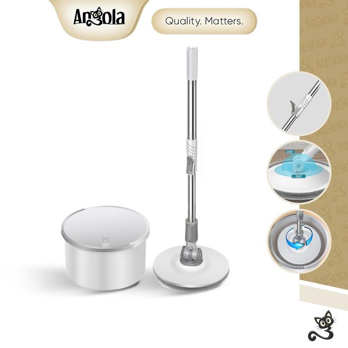 BERKUALITAS TP Angola Spin Mop D23 Alat Pel Lantai Otomatis Tanpa Peras