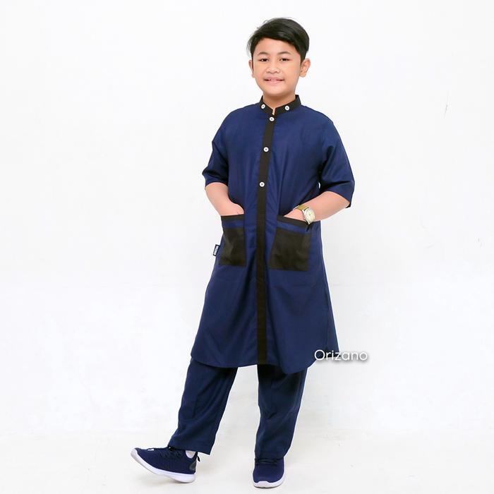 ASLI Set Baju Koko Anak Cowok Orizano Model ARKA Toyobo Fodu Import - Lengan Pendek - Lebaran READY