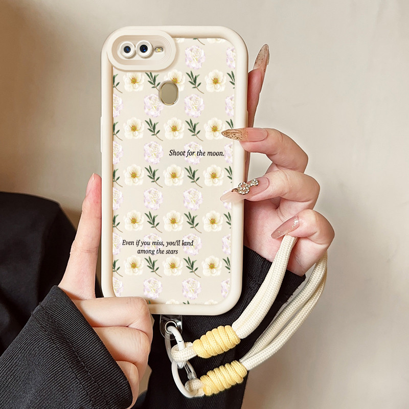 Casing Hp untuk OPPO A7 A5s A12 A12s A11K Case Casing HP Softcase Ponsel Soft Shell dengan Tali Sili