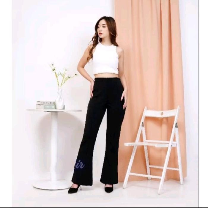 YTTX- Cutbray Scuba Wanita Celana Scuba Premium Highwaist Celana Panjang Lembut Tebal Karet